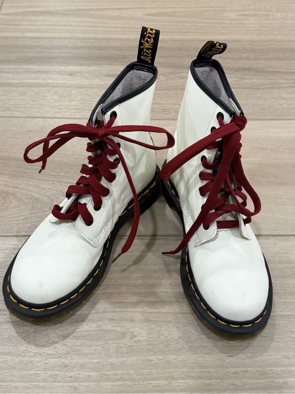 Dr. Martens 1460 White Leather Lace Up Boots Women's Size 7 US / 5 UK (11821)